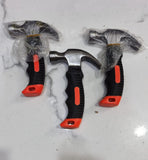 Small Heavy-Duty Stubby Claw Hammer - Polished Steel Head With Black Rubberized Grip And Red Accent For Precision And Control