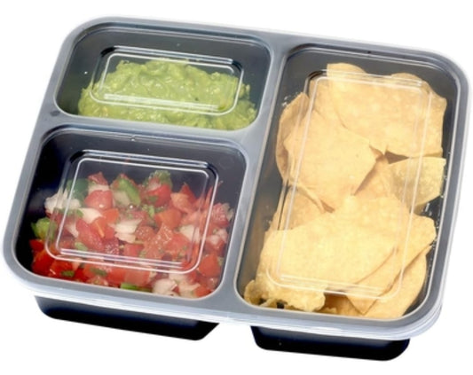 1Pc SimpleHouseware 3-Compartment Meal Prep Containers, 36 Oz, Food-Grade, BPA-Free