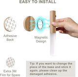 LED Wood Night Light PIR Motion Sensor Magnetic Wall Lamp USB Rechargeable Lights Home Staircase Bedroom Lamp Bedside Lighting | 1Pc