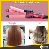 2 In 1 Nova Hair Straightener And Curler Hair Straightener + Curler Versatile Styling Tool For Straightening And Curling Hair