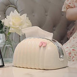 Decorative Shell Tissue Box Case Elegant And Modern Napkin Holder Stylish Daily Use Home And Office Accessory