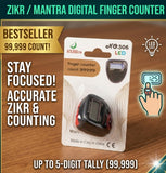 Digital Finger Counter LED Electronic Tasbeeh & Tally Counter 99999 Counts | Random Color