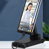 3-In-1 Rotating Foldable Mobile Phone Stand With Built-In Bluetooth Speaker – Adjustable Desktop Holder For Smartphones