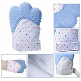BABY SILICONE TEETHING MITTEN GLOVES NEWBORN CHEWABLE MITTENS TEETHER