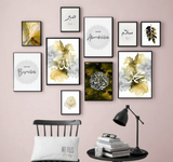 Wooden Islamic Calligraphy Wall Art Frame Set Of 10 | Elegant Multi-Size Wooden Frames For Home, Office & Prayer Room Décor