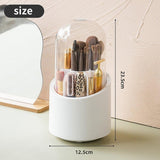 360° Rotating Makeup Brush Storage Box | Desktop Cosmetic Organizer For Brushes, Lipsticks, Eyebrow Pencils & Beauty Tools