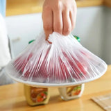100pc Disposable Cling Film Cover Household Refrigerator Food Fruit Preservation Cover Dust-Proof Plastic Fresh-Keeping Cover