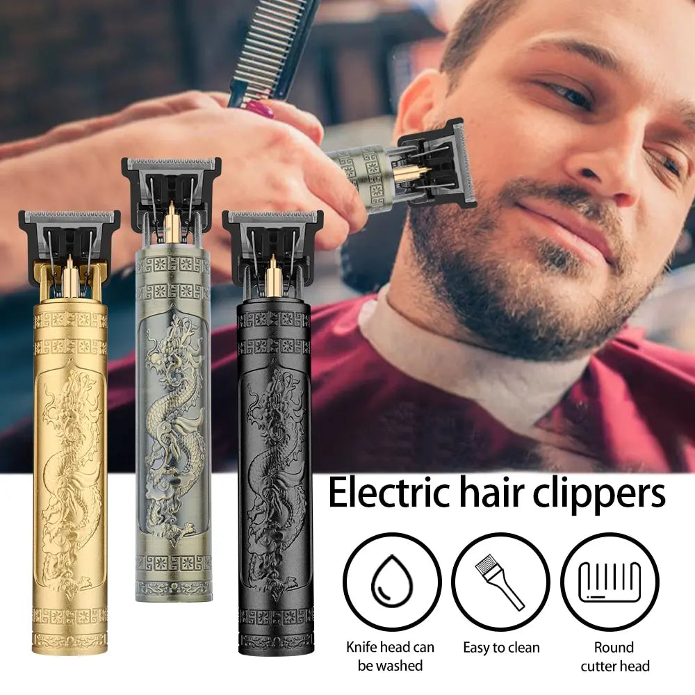 Vintage T9 Hair Trimmer For Men Professional Usb Rechargeable Beard And Hair Cutting Machine Precision Shaver