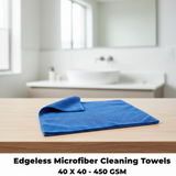 Edgeless Microfiber Cleaning Towels | 40×40 Cm | 450 GSM | Ultra Soft & Durable ( Random Colour)