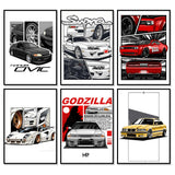 Racing Cars JDM Honda Civic Lamborgini Supra Wall Posters Wall Decorations For Any Room