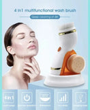 Cnaier 4 In 1 Electric Cleanser | Facial Cleansing Brush & Massager - Face Brush Set | Electric Rotating Face Scrubber For Deep Cleaning, Exfoliating, Blackhead Removing AE-8286
