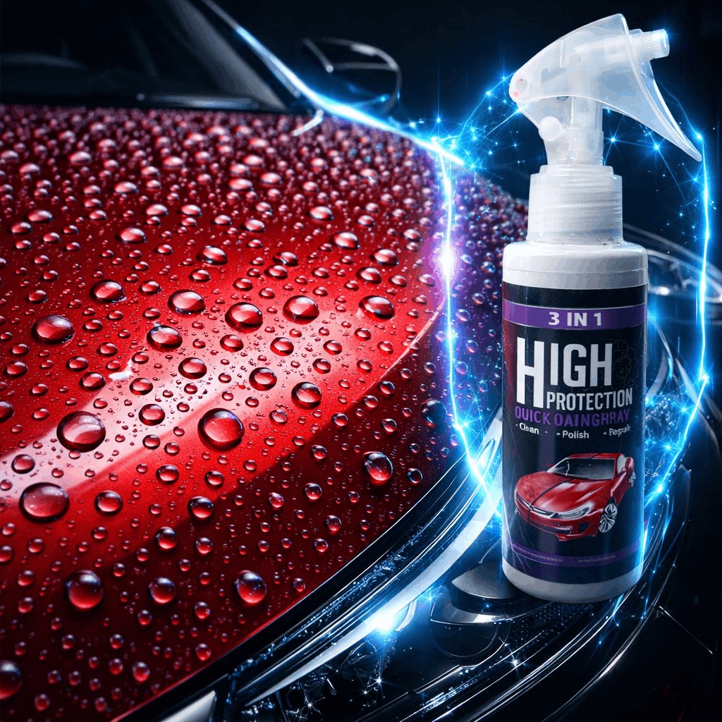 3-In-1 High Protection Quick Coating Spray - Ceramic Waterless Wash, Polish & Paint Sealant - Scratch Repair & Scuff Remover (30ml)