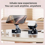 Double-Sided Vacuum Magnetic Phone Holder – Adjustable Foldable Rotating Suction Mount (Black)