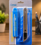 Star Utility Knife - Durable And Versatile Handheld Cutting Tool Designed For Precision Work, Crafts, Packaging, And General Utility Tasks