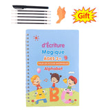 Pack Of 4 Pcs With 5 Refill Copybooks Pen Magic Copy Book Free Wiping Children's Kid Writing Sticker Practice Copybook For Calligraphy