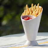 French Fries Cup Potato Fries Holder With Ketchup Holder For Sauce (Random Color )