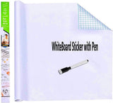 Self-Adhesive Whiteboard Wall Decal Sticker | Strong & Durable Dry Erase Wall Paper | Message Board Peel Stick White Board With 2 Marker For Kids Drawing