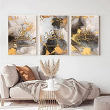 Islamic Wall Picture Set, Islamic Pictures Golden Arabic Calligraphy Allah Wall Pictures