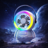 Astro Series Astronaut Mini Desktop Fan – Portable USB Rechargeable Fan With RGB Night Light