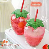 Strawberry Straw Water Bottle (Cute/Kawaii Design)