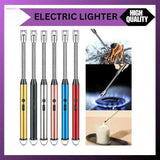 USB Rechargeable Electric Arc BBQ Lighter Windproof Flameless Plasma Lighter With 360° Flexible Neck And LED Battery Indicator For Kitchen Candles BBQ