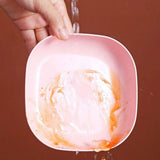 Plate Set Pack Of 10 – Plastic Split Bone Dish Plates With Holder | Durable Serving Plates (Random Colors)