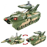 2‑In‑1 Military Aircraft & Tank Toy | Transformable Fighter Jet & Tank | Durable & Safe For Kids (Random Colour)