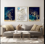 set of 3 sticky wooden frames for home office wall decore / sticky phototiles