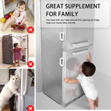 Child Safety Refrigerator Lock – Self Adhesive Fridge And Freezer Door Lock With Double Safety Button And Easy One Hand Operation