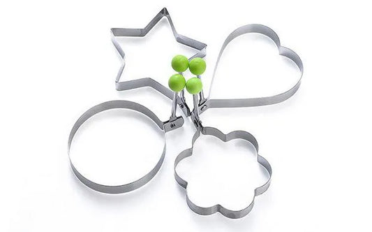 Pack of 4 Egg Shaper Kitchen Tools Star, Heart, Round, Flower Shaped Stainless Steel - (random color )