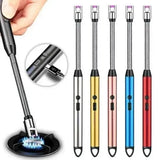 USB Rechargeable Electric Arc BBQ Lighter Windproof Flameless Plasma Lighter With 360° Flexible Neck And LED Battery Indicator For Kitchen Candles BBQ