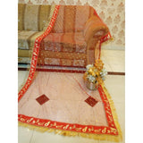 Nikkah Bridal Red Dupatta With Qabool Hai Embroidery & 4-Side Kiran Lace – Premium Wedding Veil For Bride