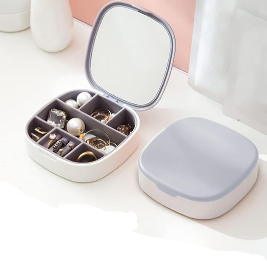 Small Jewellery Box, Jewellery Box, Portable Jewellery Box, Girls' Earrings, Cut Necklace Box, Can Be Placed In The Bag Of The Bag At Home (Pink Or Silver Colors) (Random Colors)