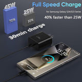 Samsung 45W PD Super Fast charger adapter type C port A+ Quality - Travel Adapter (Black)