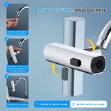 Multifunctional Kitchen Sink Waterfall Faucet Pressurized Shower Bubbler Splash-Proof 4 Modes Spout Bathroom Basin Tap Extender Adapter
