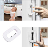 Child Safety Refrigerator Lock – Self Adhesive Fridge And Freezer Door Lock With Double Safety Button And Easy One Hand Operation