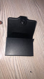 Slim Metallic Pop-Up Card Holder – Minimalist RFID Blocking Wallet With Leather Wrap (Black)