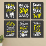 Set Of 6 Motivational Sticky Canvas Frames For Wall Decore / Sticky Phototiles