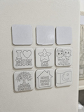 DIY Fridge Magnet Paint Kit – 3 Magnets & 6 Paint Sheets Set