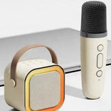 K12 Portable Bluetooth Speaker With Wireless Mic | RGB LED Lights | High Bass Rechargeable Karaoke Speaker For Kids, Home & Outdoor Parties