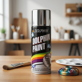 Dolphin Chrome Silver Spray Paint 300ml – High Shine Metallic Finish Spray