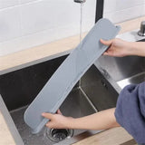 Silicone Sink Splash Guard | Flexible Water Stopper For Kitchen & Bathroom Sinks | Prevents Splashes & Spills - With Suction - 14Inch (Random Color)