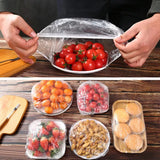 100pc Disposable Cling Film Cover Household Refrigerator Food Fruit Preservation Cover Dust-Proof Plastic Fresh-Keeping Cover.