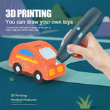 3D Pen For 3D Printing Drawing Pen USB 3D Pen Plus With Safe Filament Creative Learning For Children Kids As Toys DIY Arts & Crafts Boy Girls Perfect Gift