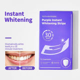Purple Instant Teeth Whitening Strips – Fast Teeth Whitening Treatment, Color Correcting Technology, 30-Minute Application,