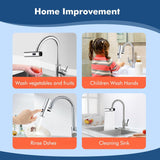 Multifunctional Kitchen Sink Waterfall Faucet Pressurized Shower Bubbler Splash-Proof 4 Modes Spout Bathroom Basin Tap Extender Adapter