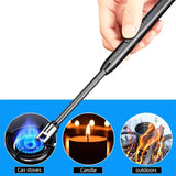 360° Outdoor Kitchen USB Rechargeable Arc Lighter – Flexible Neck, Safety Lock, Windproof & Eco-Friendly Design- Random Color