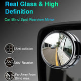 2pcs Round Blind Spot Mirrors β Wide-Angle Lens For Enhanced Rear And Side View Visibility β Convex Mirror For Cars, SUVs, And Trucks β Universal Fit Safety Accessory - Glass Material