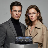 Transparent UV400 Blue Light Blocking Glasses For Men & Women | Clear Lens Computer & Mobile Eyewear | Stylish Unisex Frame With Protective Glasses Box