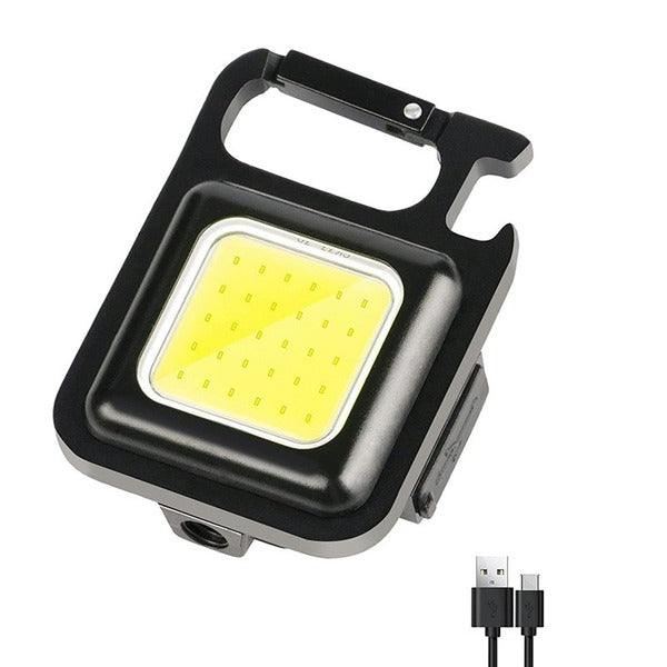 Rechargeable Mini COB LED Flashlight Keychain With Bottle Opener | Portable Pocket Torch Light